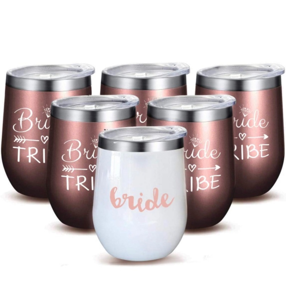 BRIDE TRIBE | 12oz Wine Tumblers | NIB